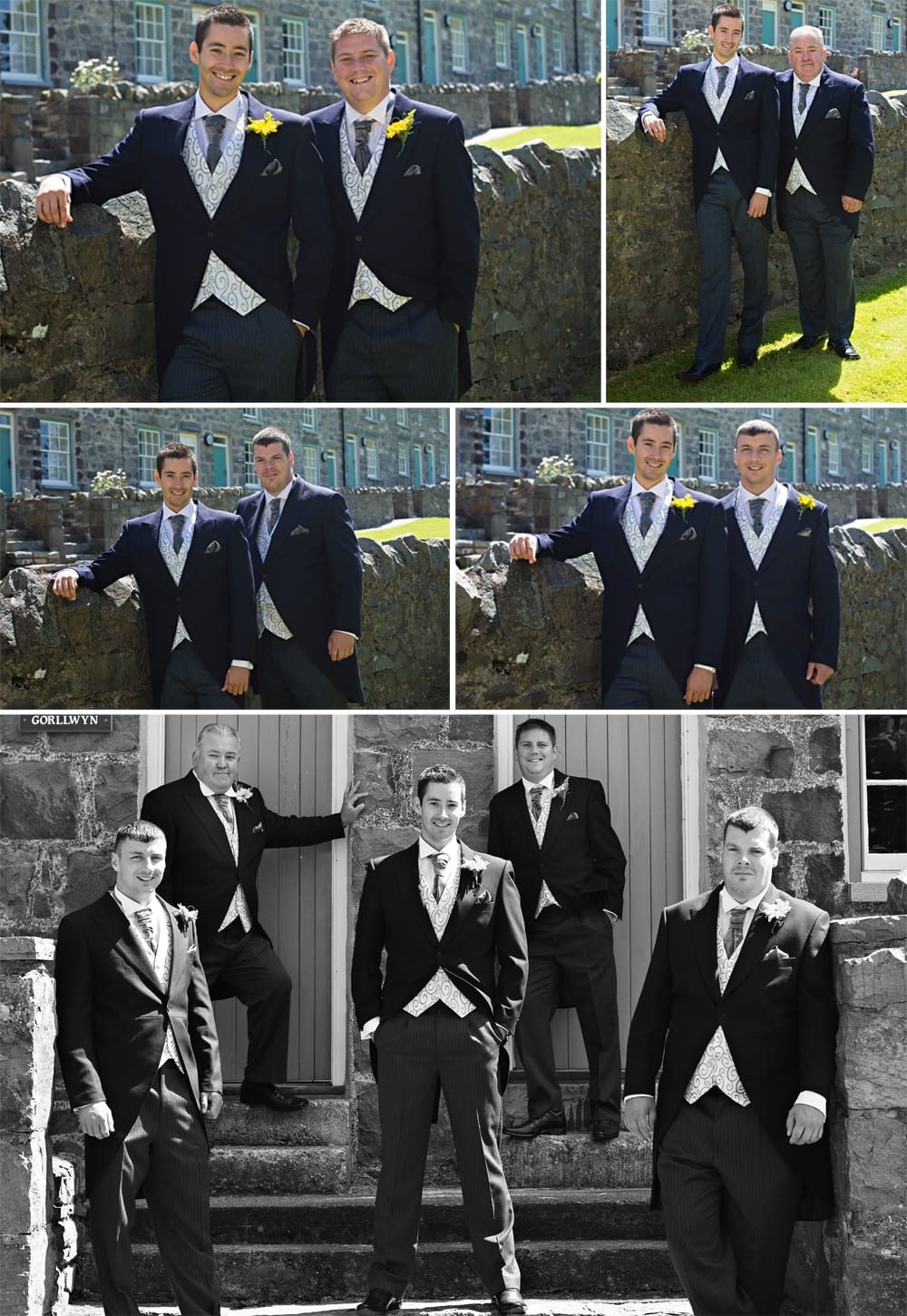 North Wales wedding - guys in morning suits