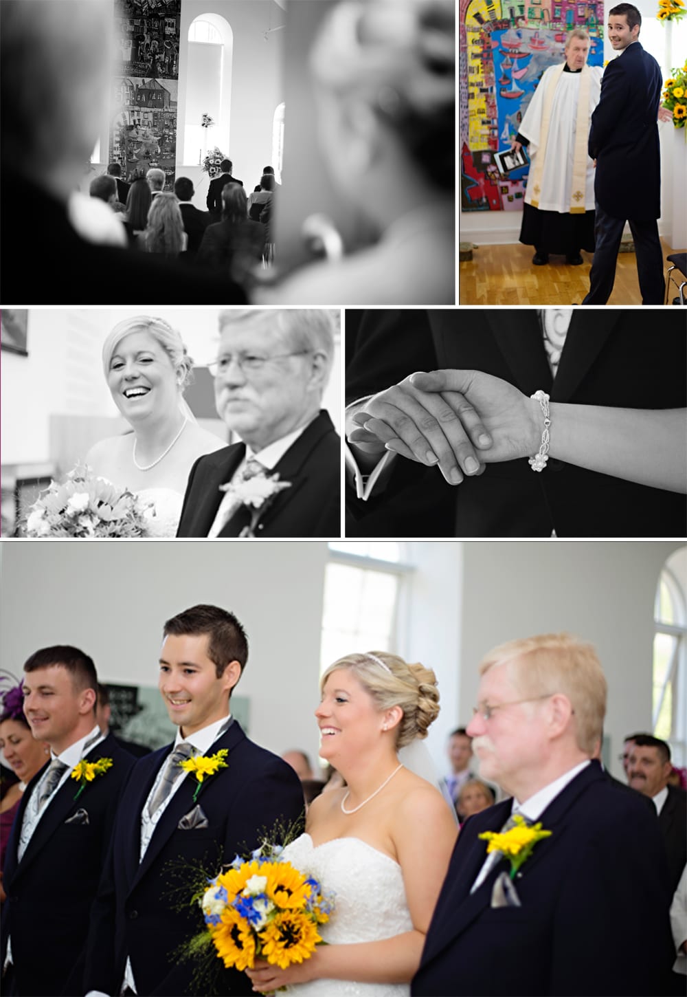 North Wales wedding - groom looking over shoulder