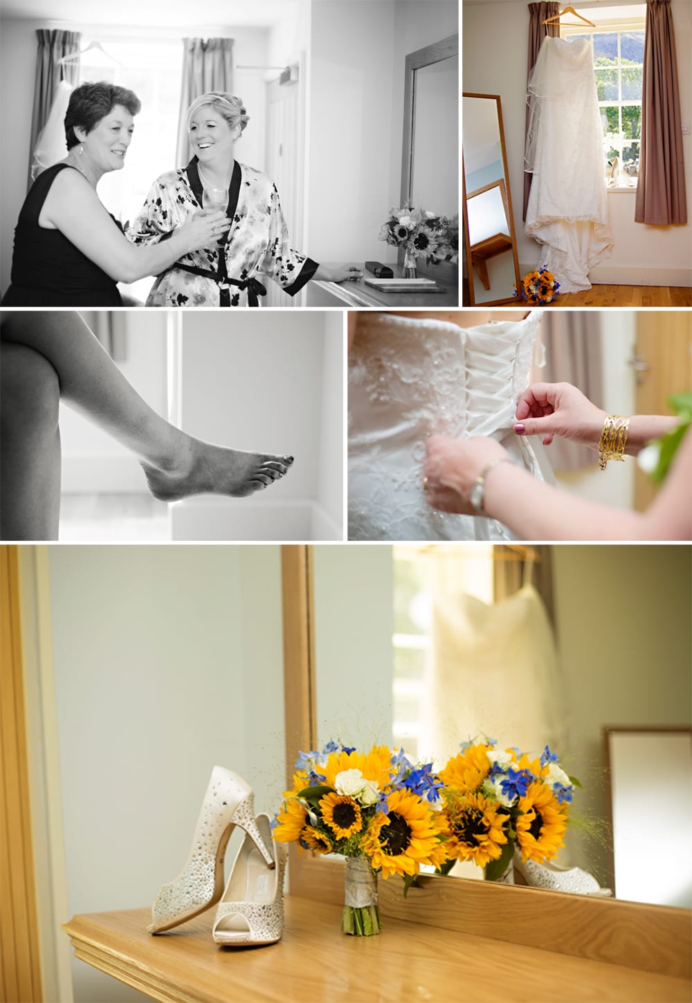 North Wales wedding - sunflower bouquet