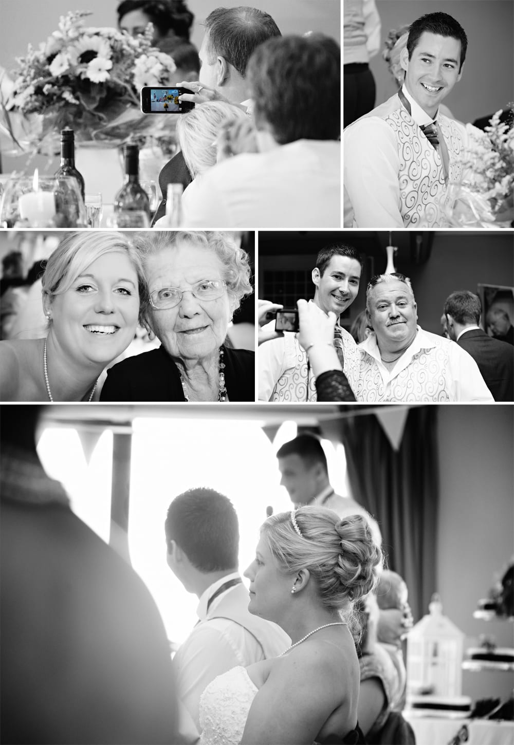 North Wales wedding - bride and groom after dinner