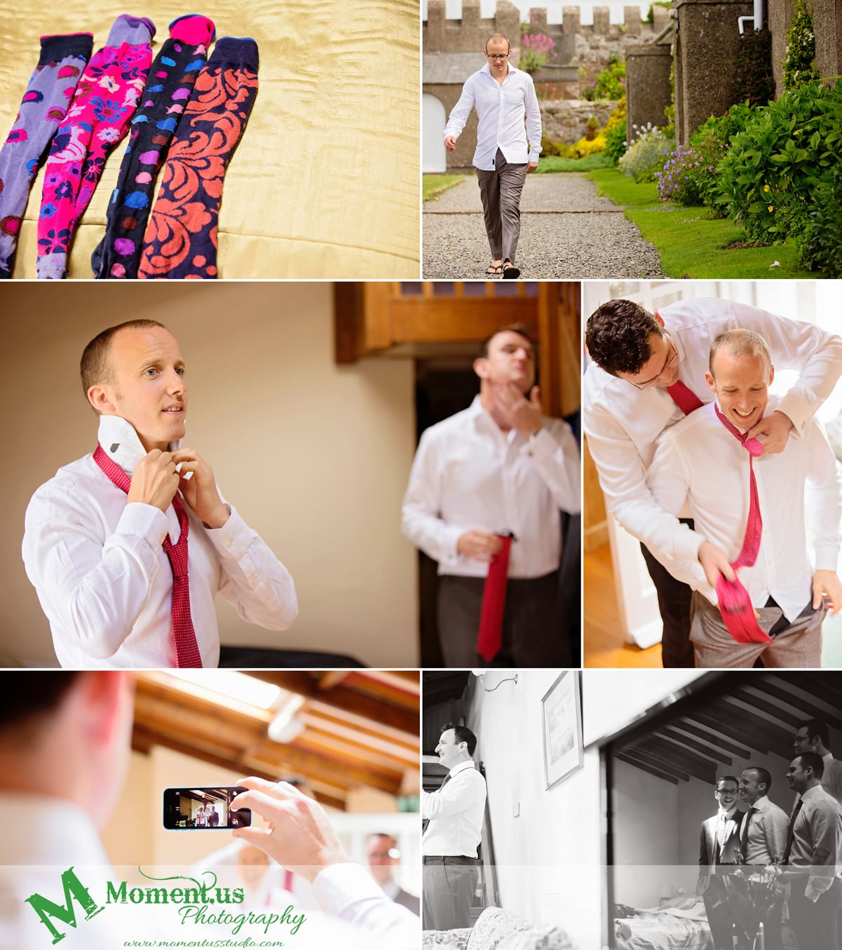 Fort Belan Wedding - colourful socks