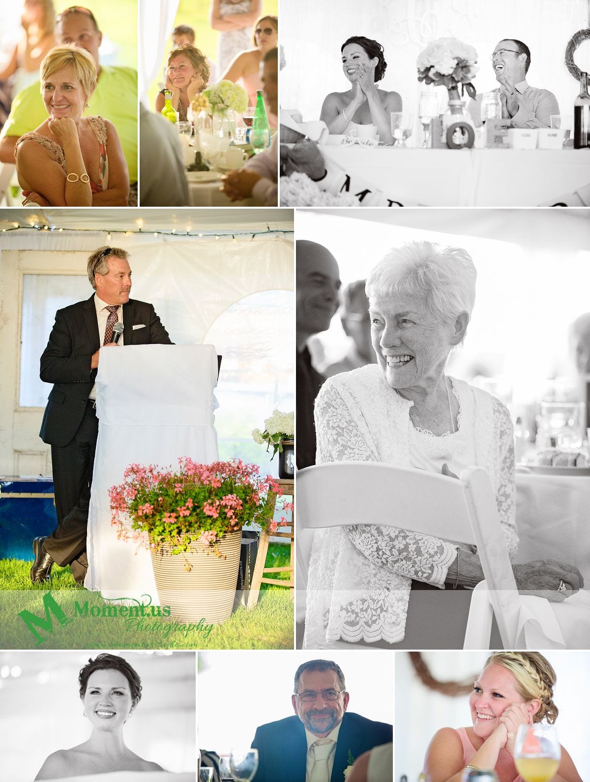 Outdoor Cornwall Wedding - father of groom giving speech