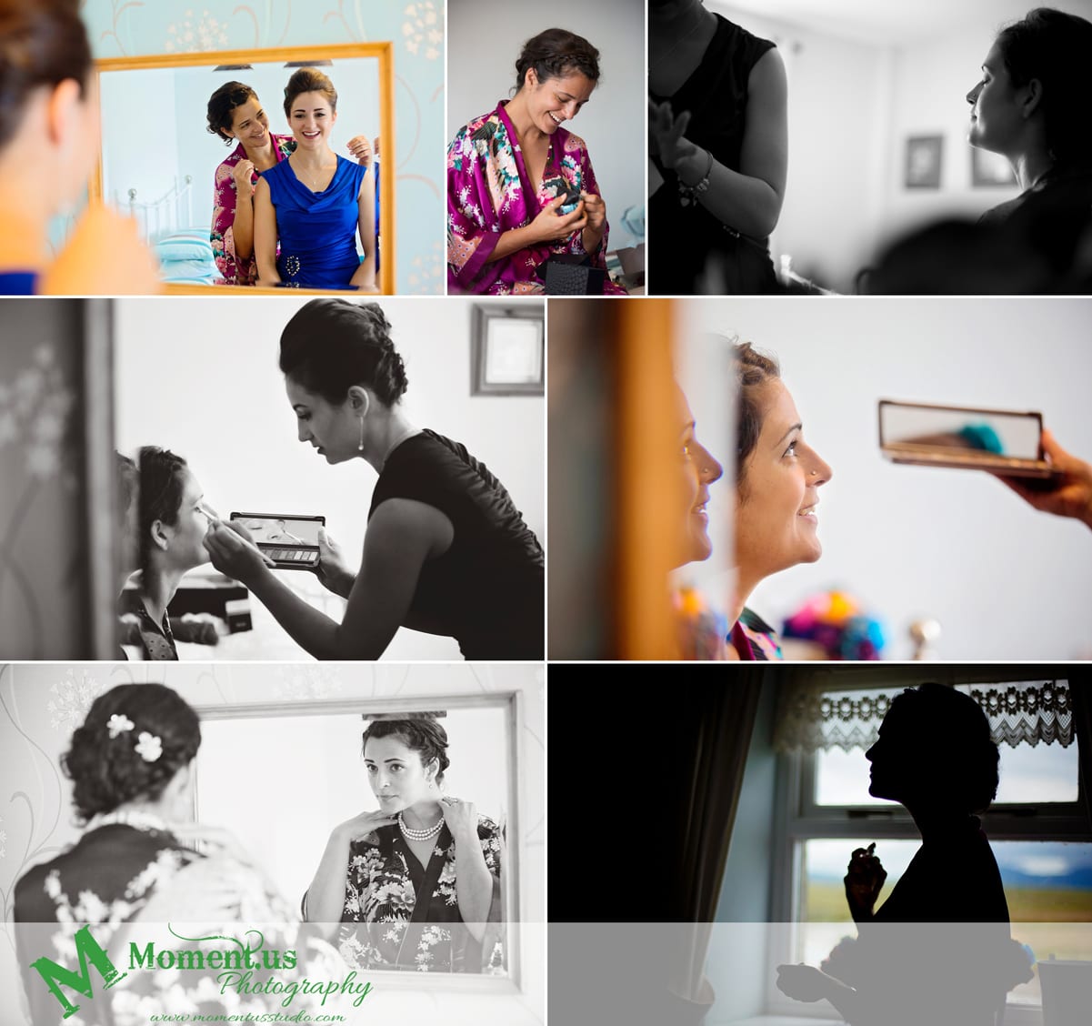 Fort Belan Wedding - bride spraying perfume