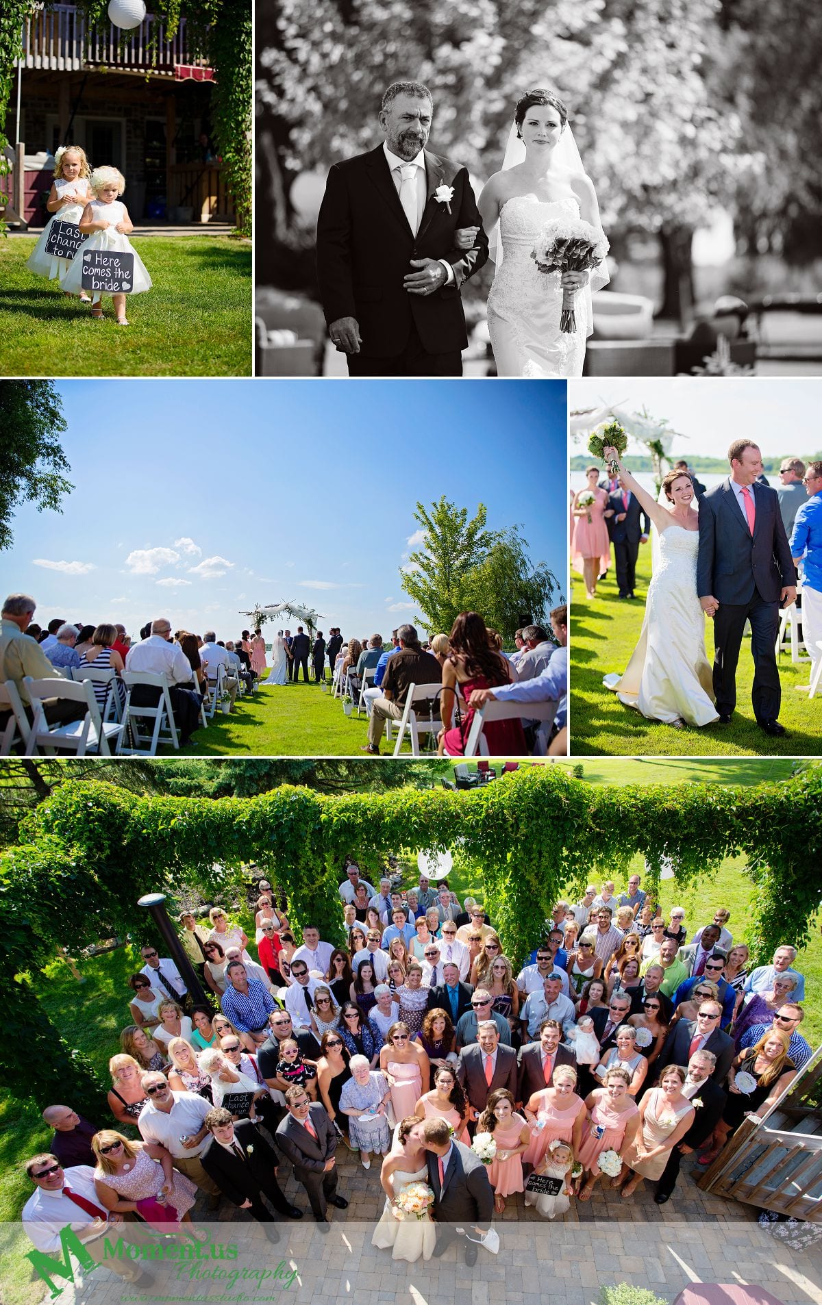 Outdoor Cornwall Wedding - group photo from balcony