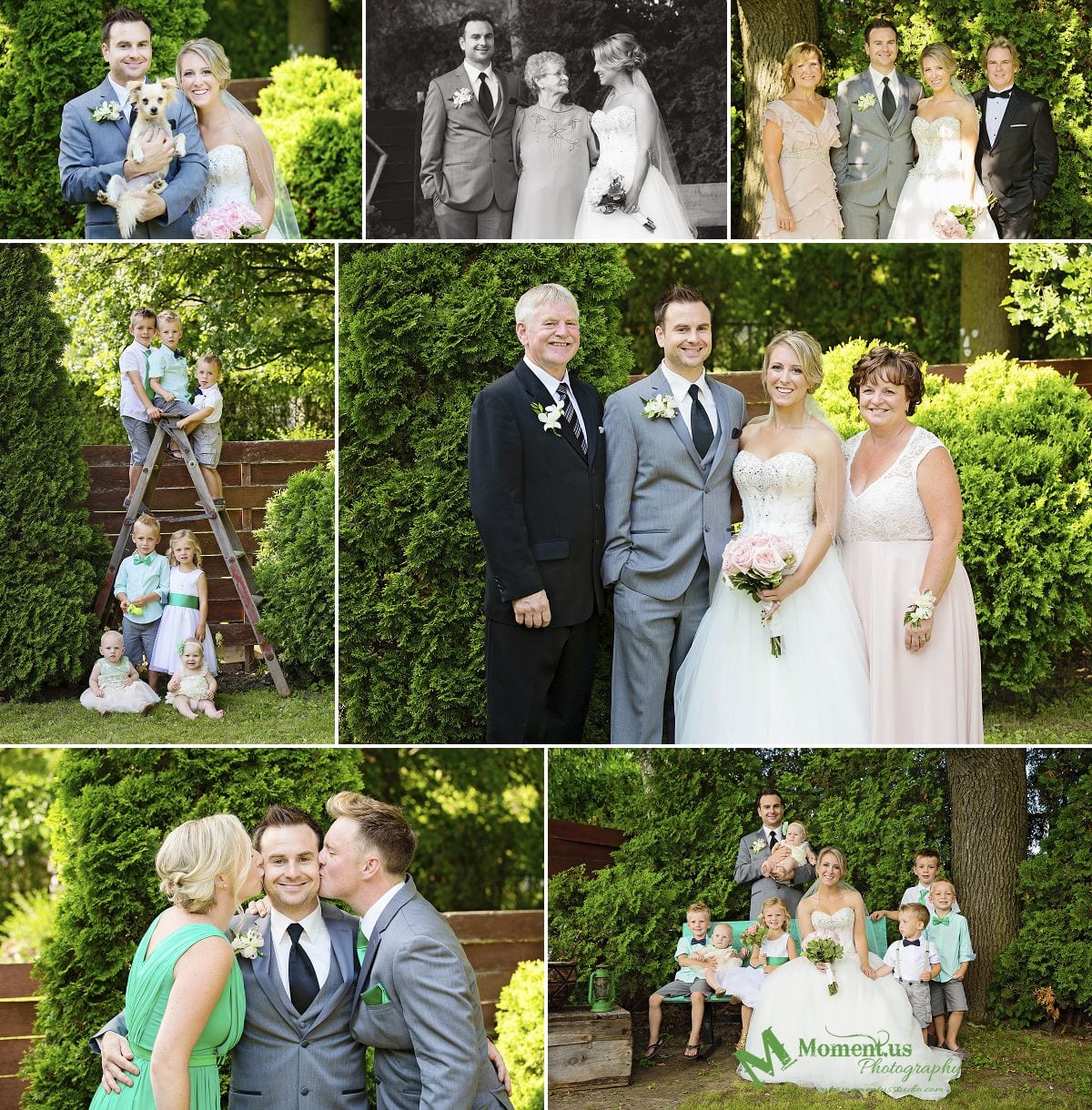 Elegant Cornwall wedding - kids on stepladder