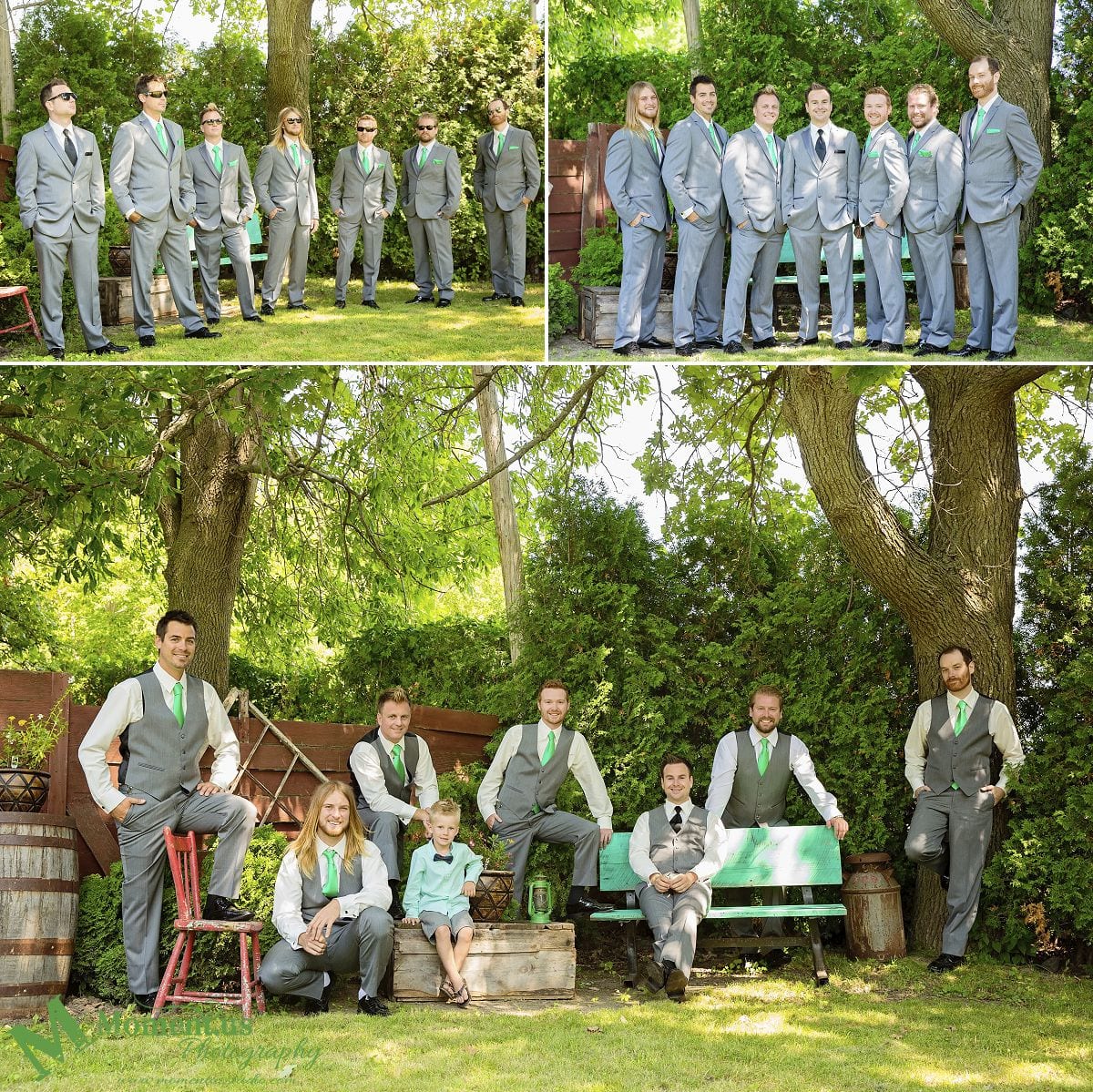 Elegant Cornwall wedding - ushers wearing green ties