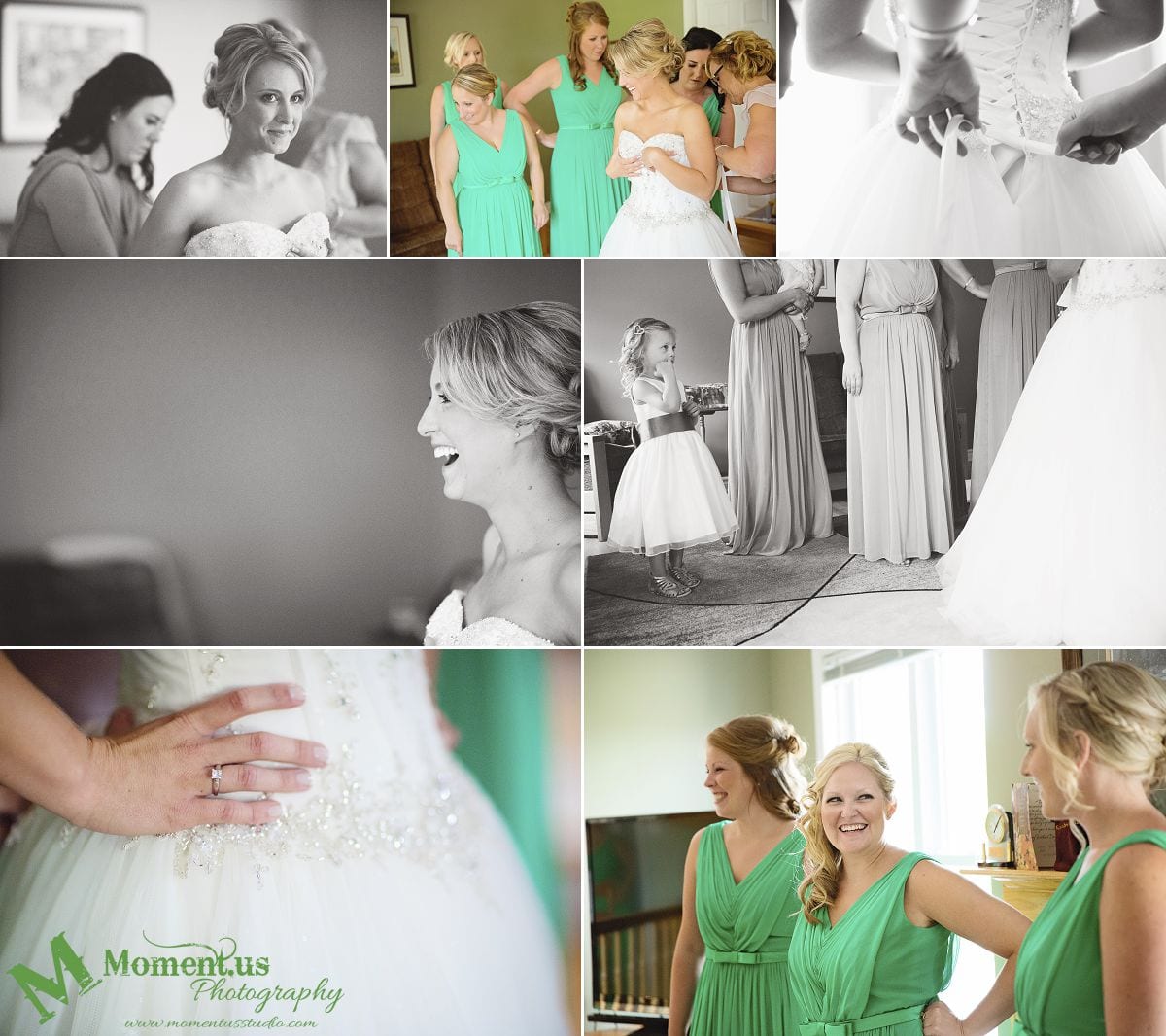 Elegant Cornwall wedding - bride getting dressed