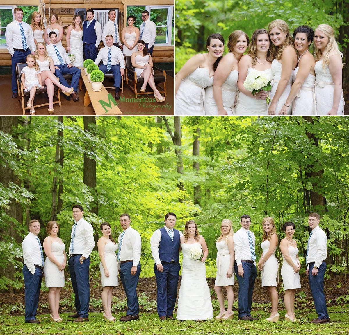 rustic country wedding photos - wedding party in forest