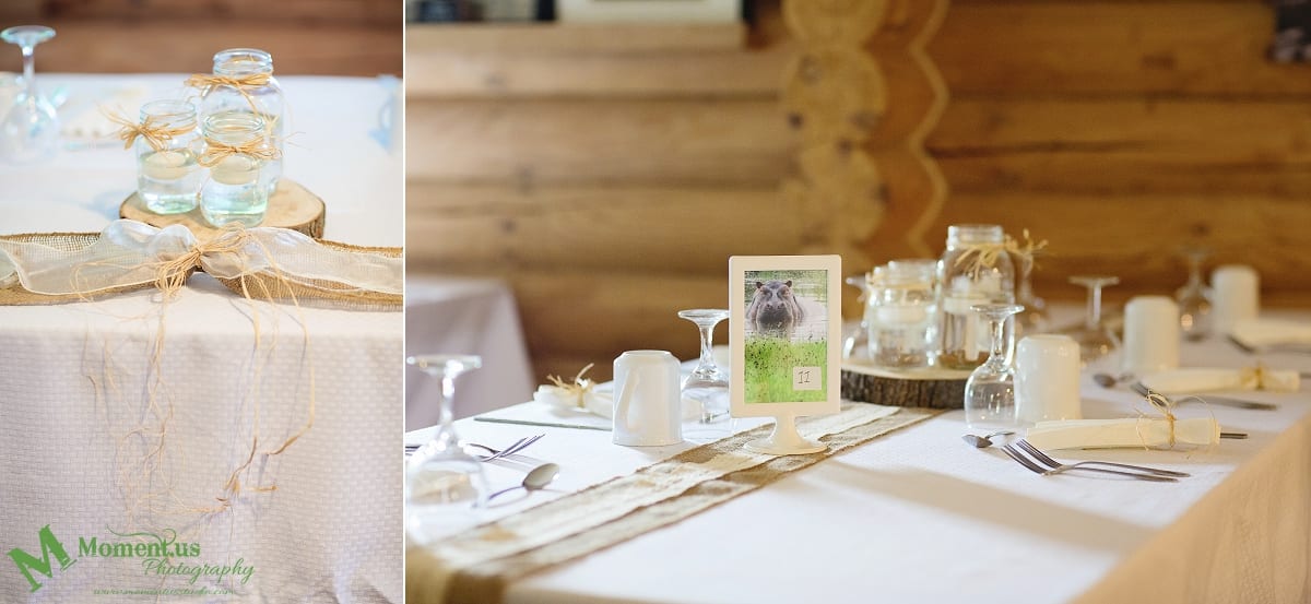 rustic country wedding photos - burlap table details