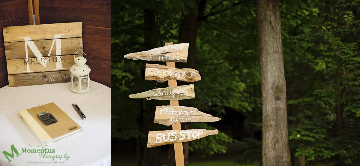 rustic country wedding photos - wooden sign