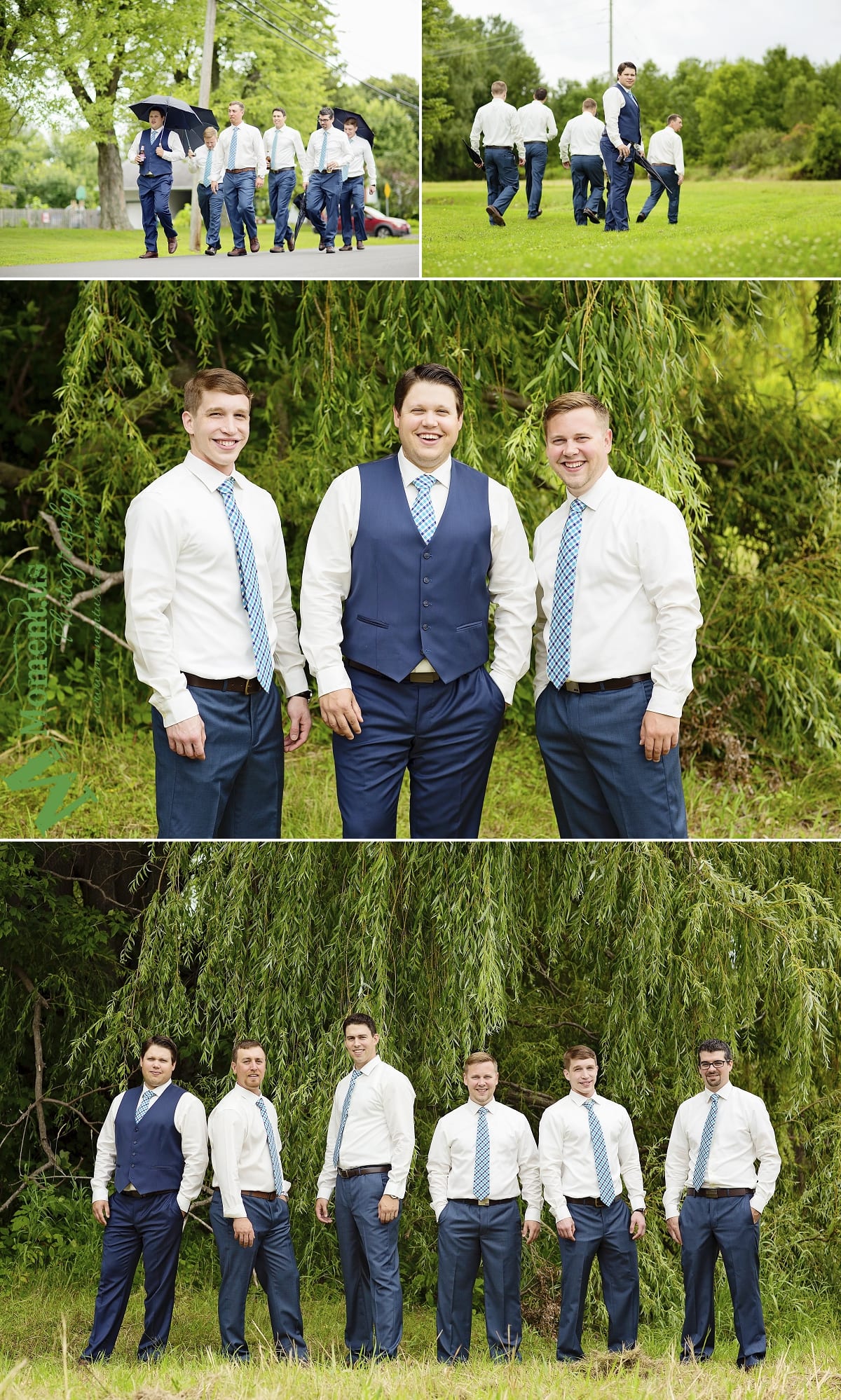 rustic country wedding photos - guys in blue ties by willow