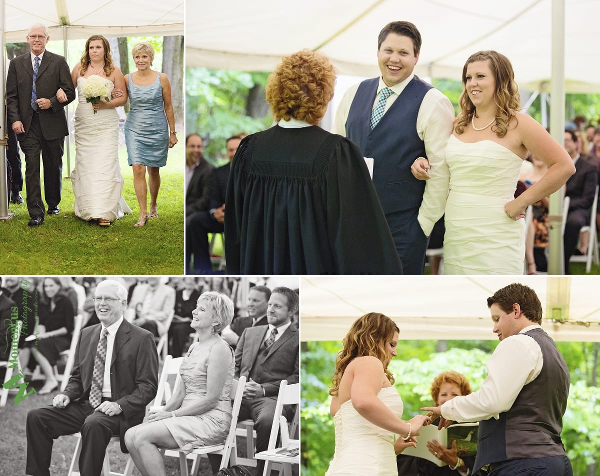 rustic country wedding photos - bride walking down aisle