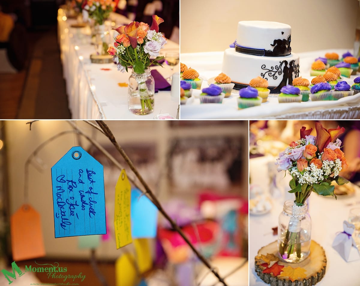 Alexandria wedding - orange and purple wedding details