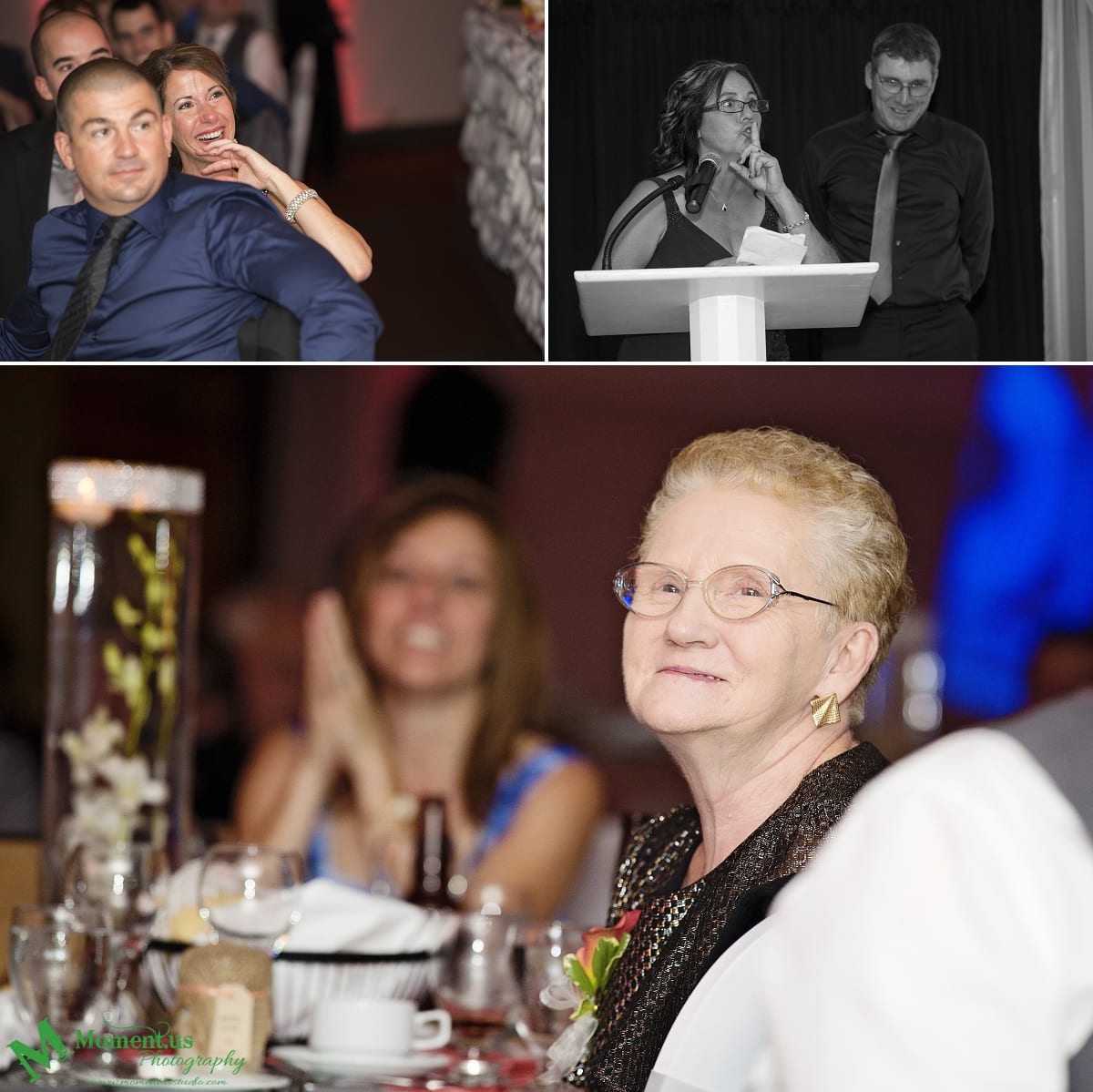 guests watching speakers at NAVCentre wedding - Cornwall wedding photographer