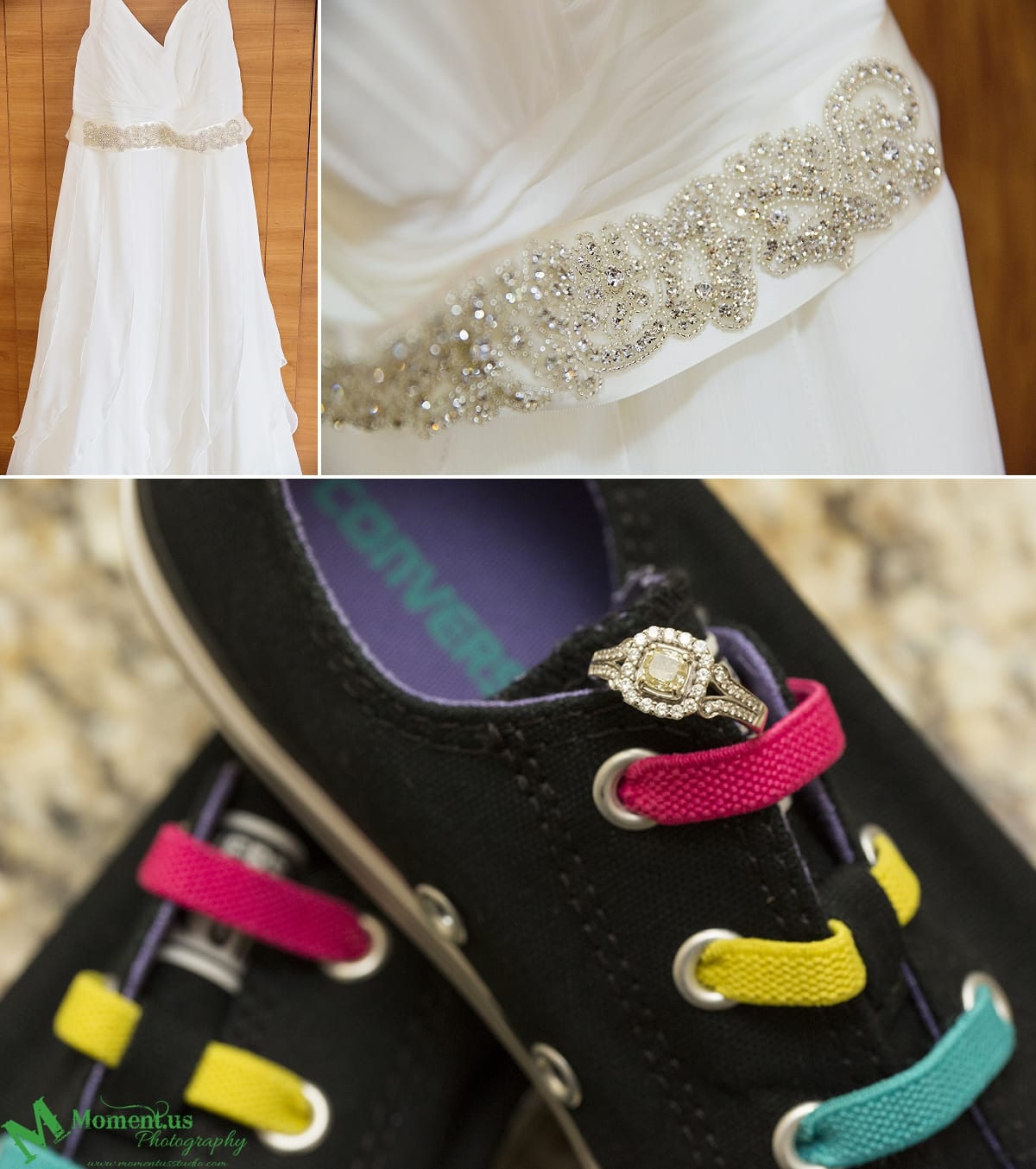 Alexandria wedding - ring on Converse