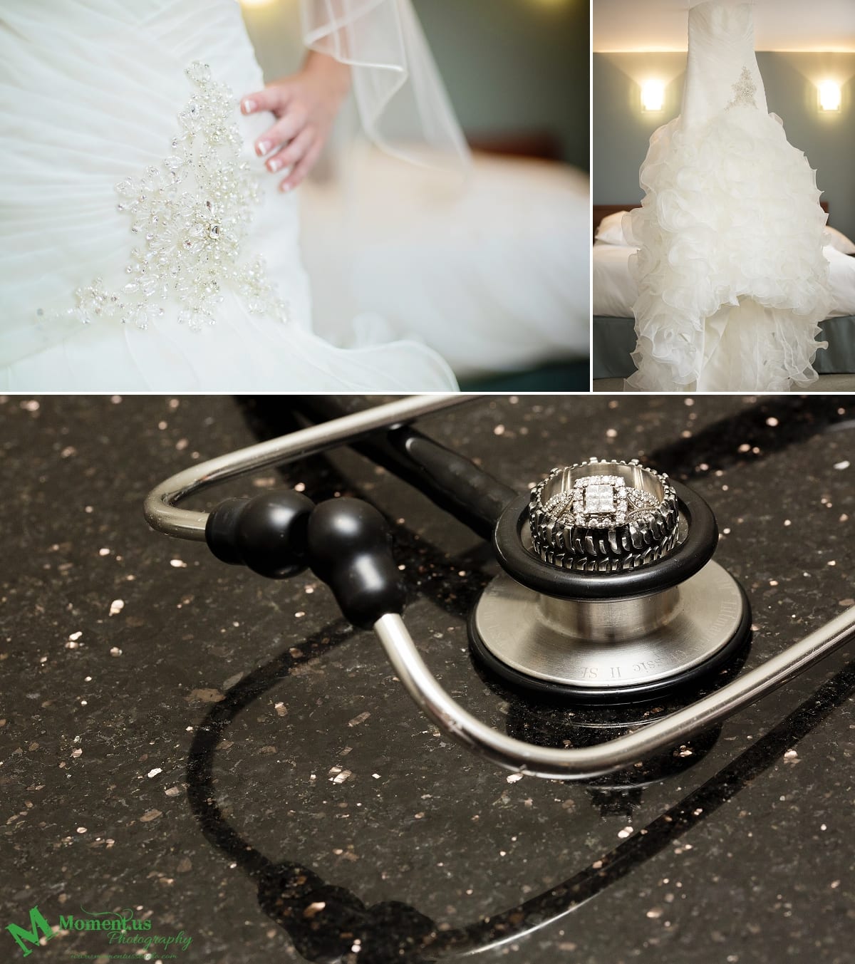 stethoscope and rings for NAVCentre wedding - Cornwall wedding photographer