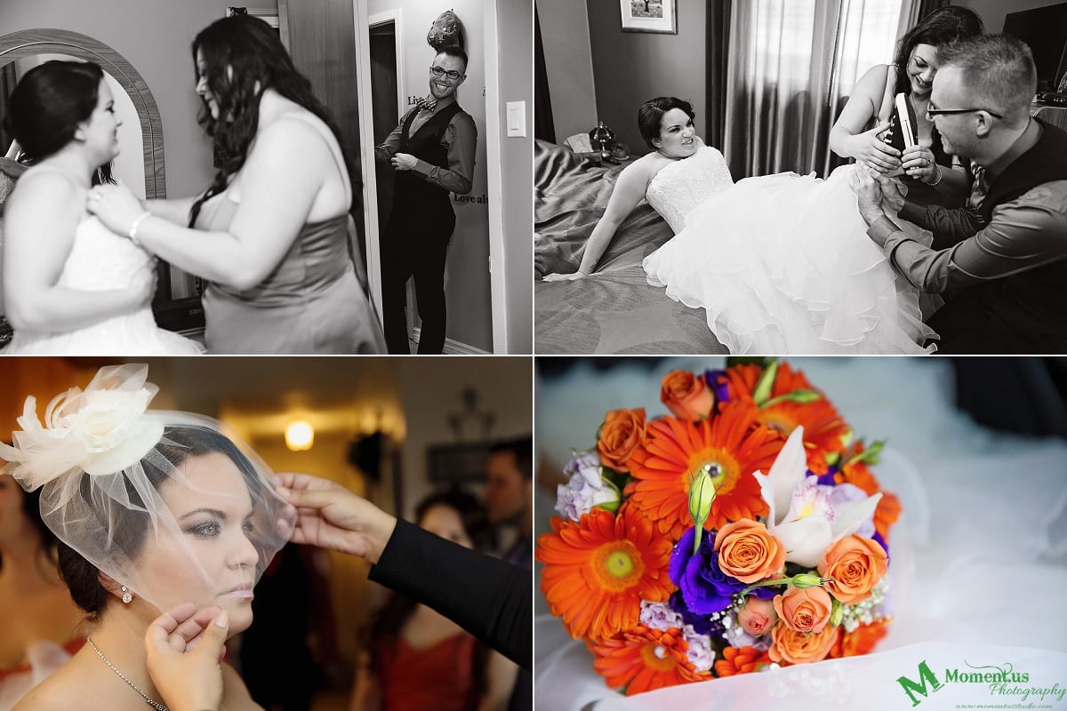 Alexandria wedding - bride putting veil on