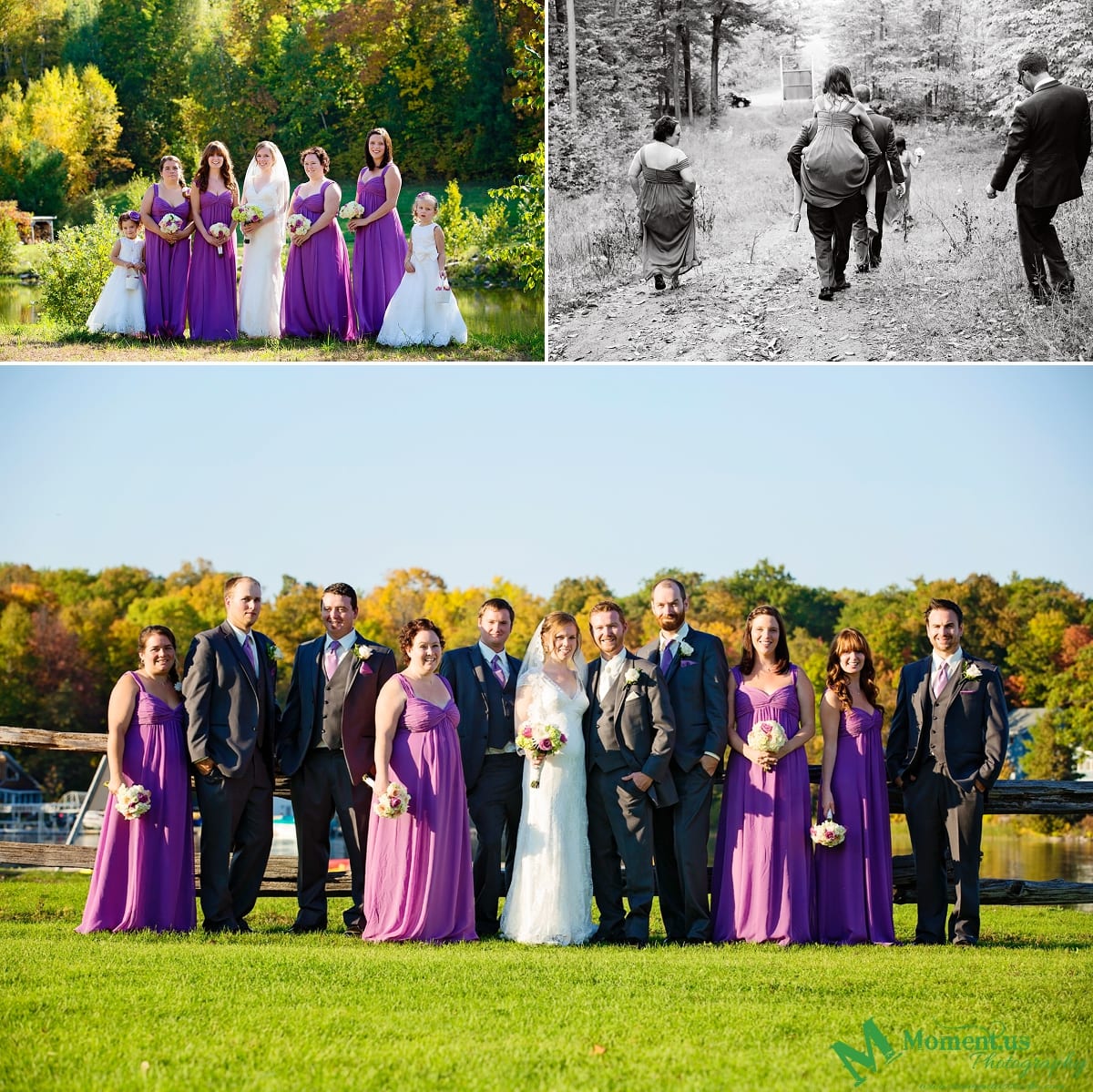 wedding party in purple - Calabogie Peaks Wedding