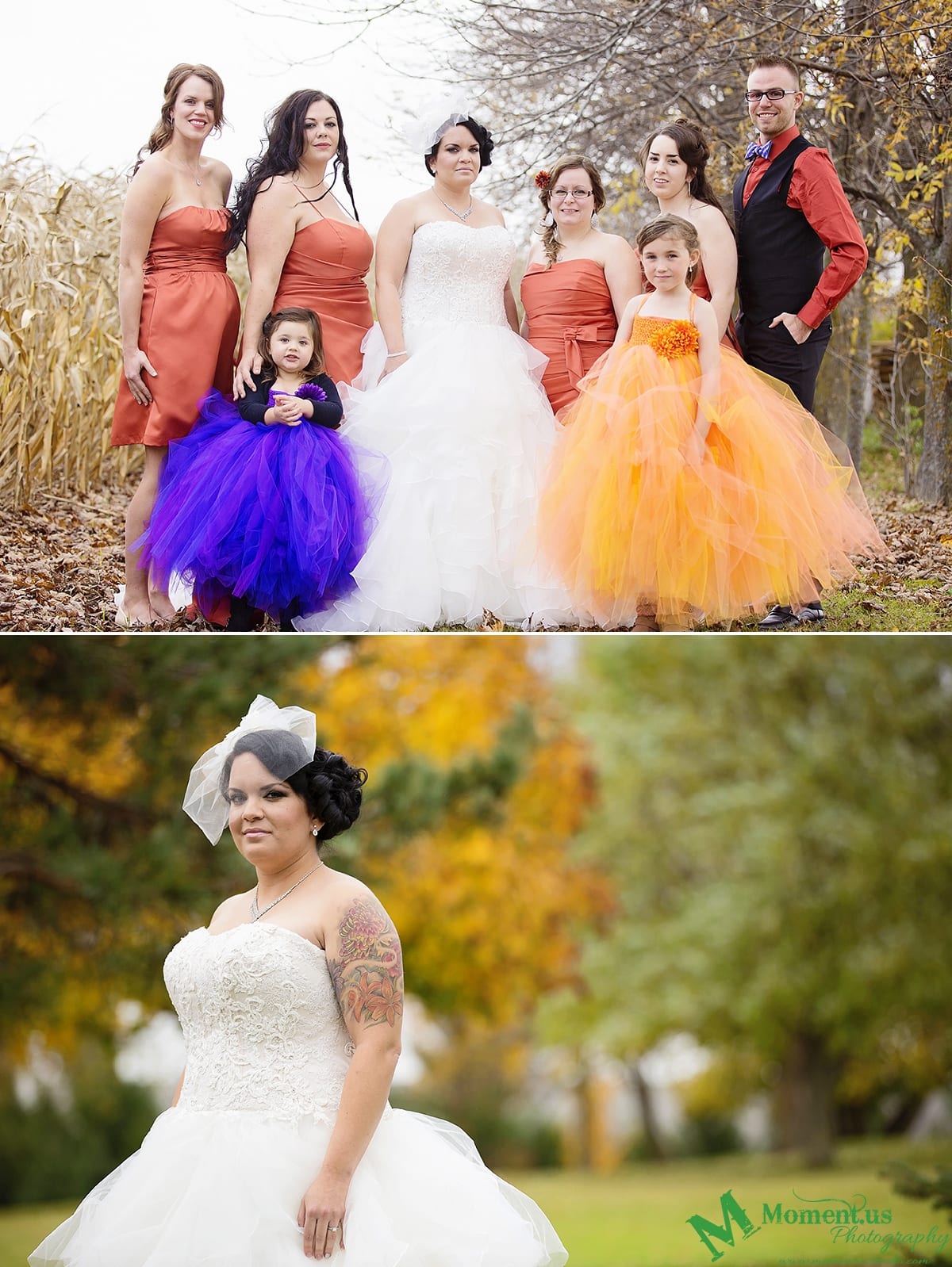 Alexandria wedding - bridal party in orange