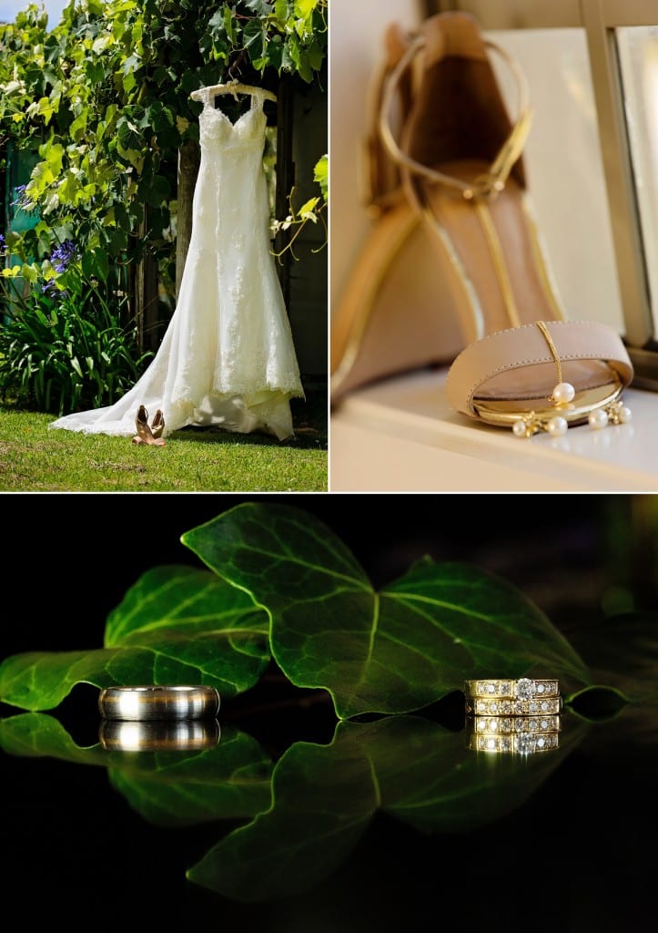 Cornwall international wedding photographer - wedding rings with leaves