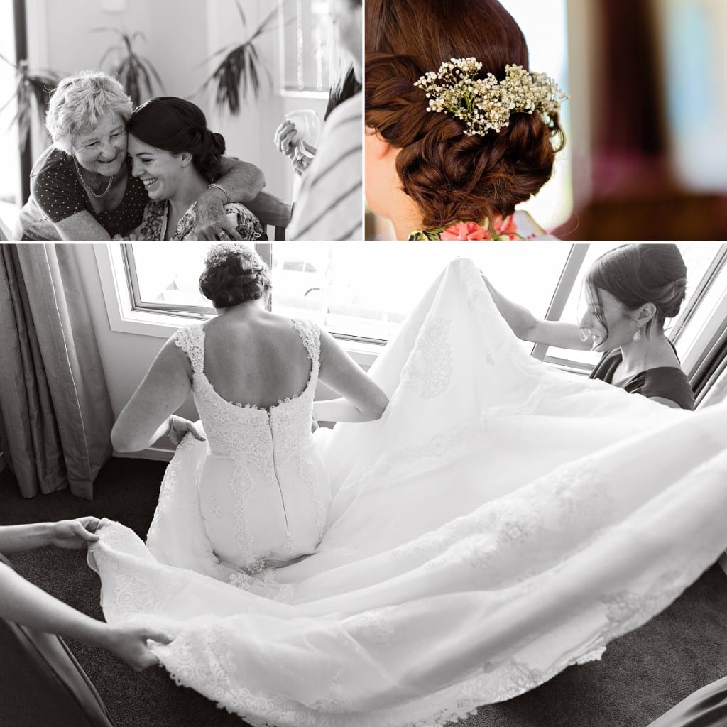 International wedding photographer in Cornwall - baby's breath in hair