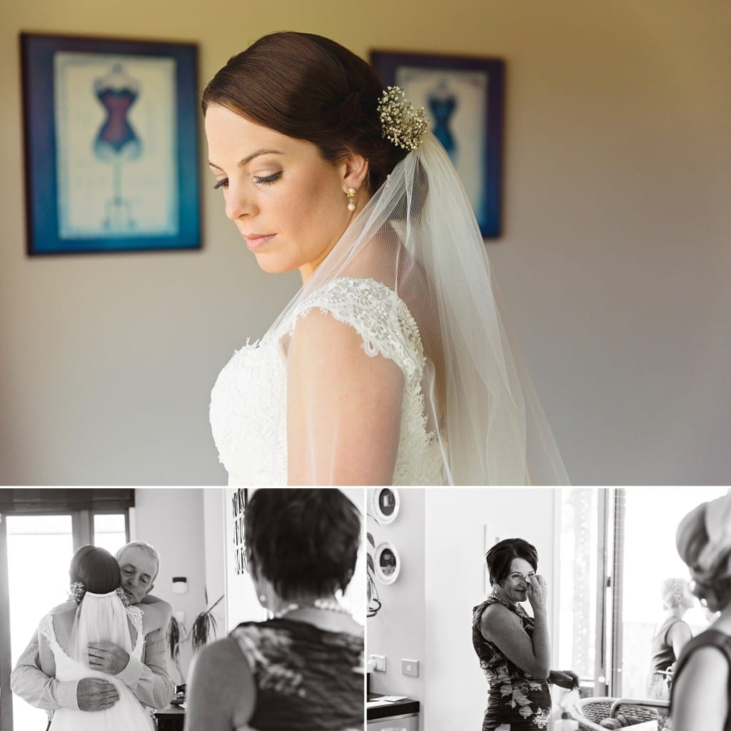 Cornwall international wedding photographer - father hugging bride