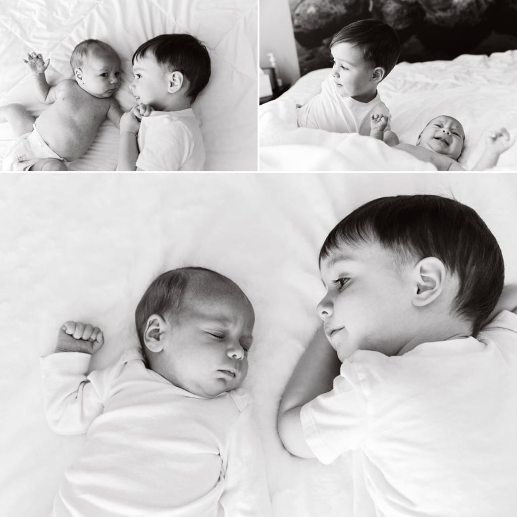 Cornwall documentary family photographer - two brothers on bed