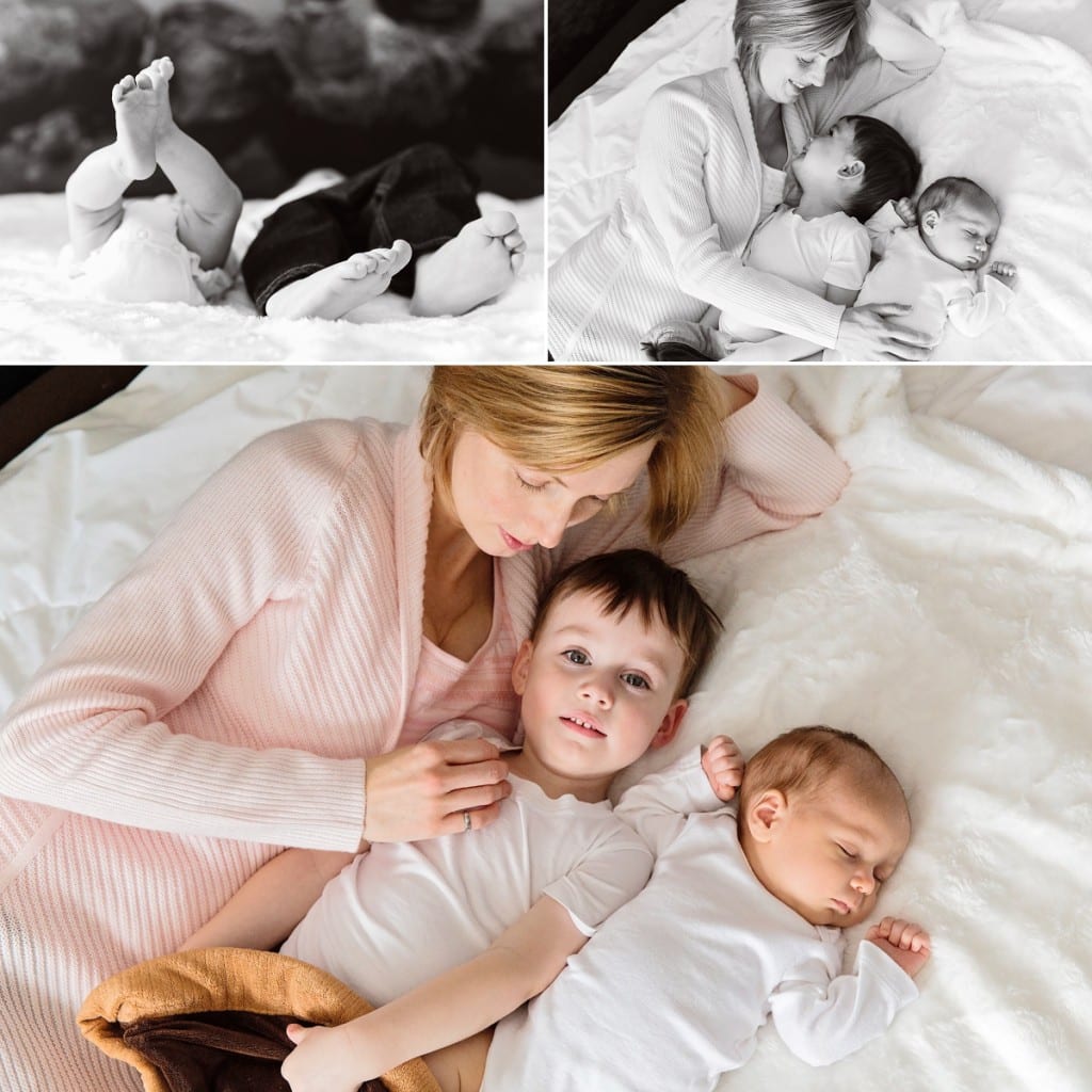 Cornwall documentary family photographer - boys on bed with mom
