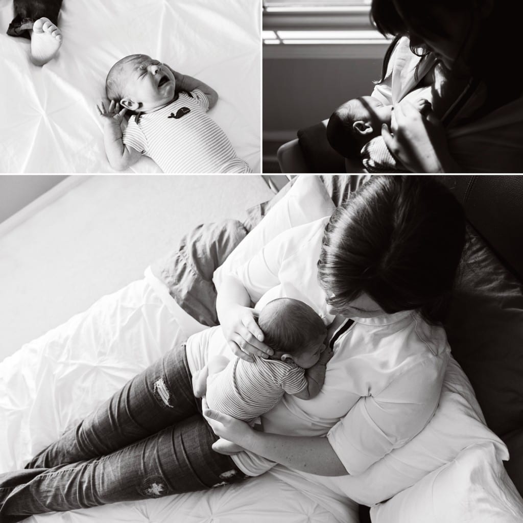 Ottawa lifestyle photography - baby crying on bed