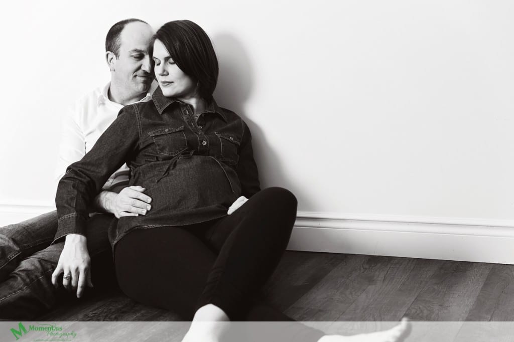 Maternity photography in Cornwall - woman in denim tunic