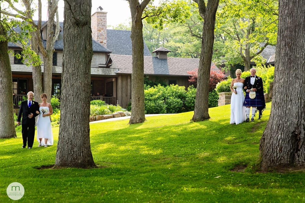 brides walking with fathers