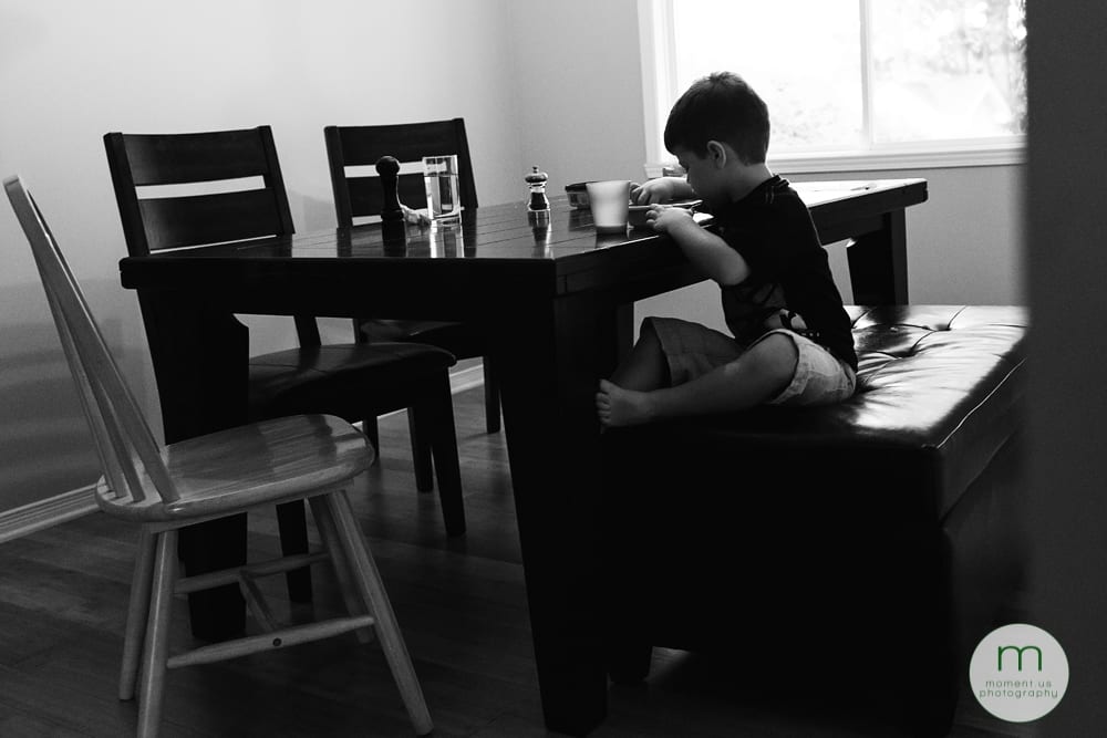 boy eating alone