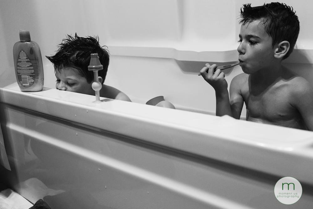 two boys in bathrub