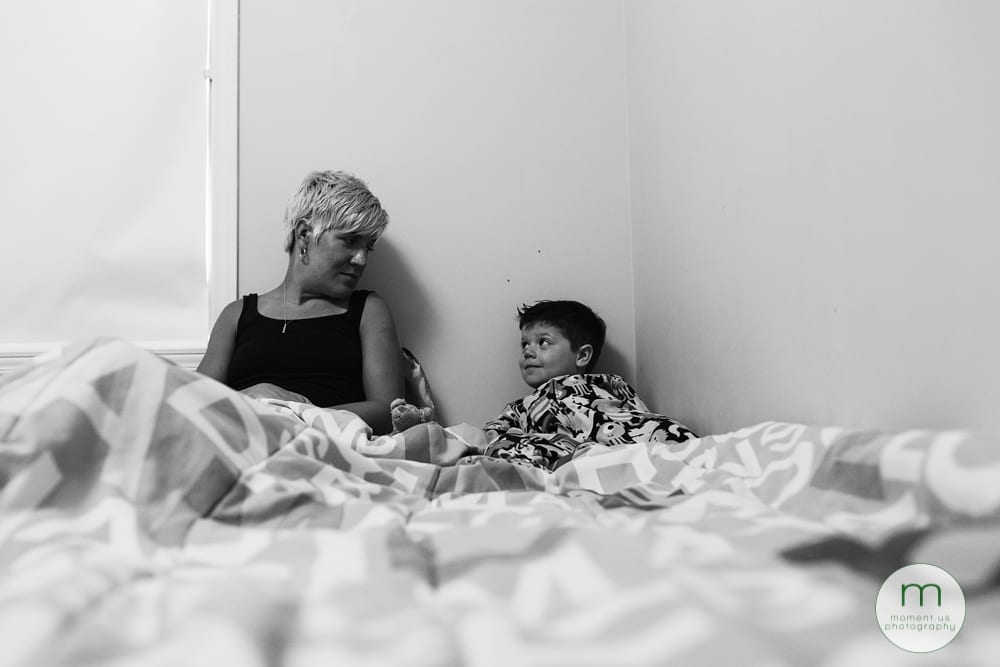 reading story with mom