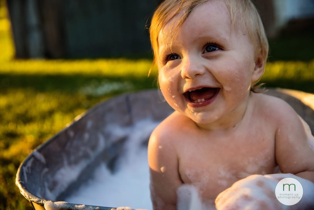 Cornwall child in bath tub