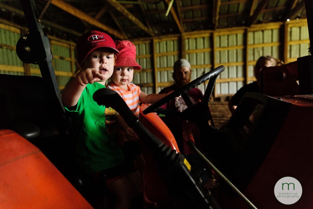 toddlers on tractor