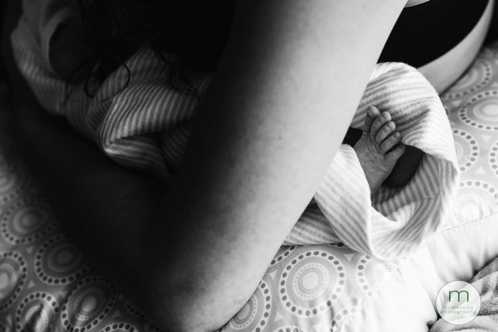 Baby feet while feeding