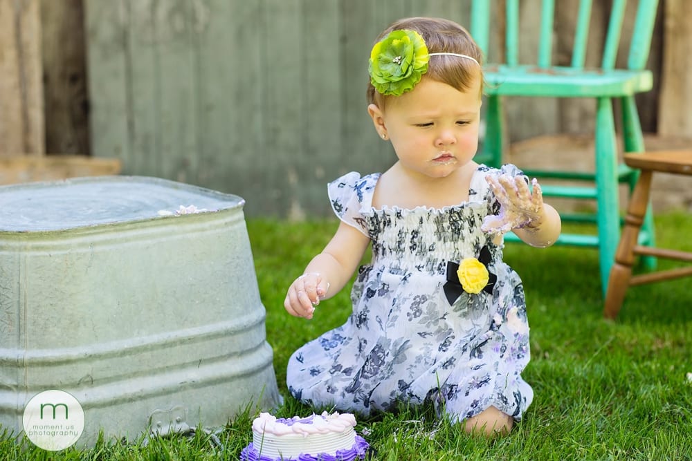 girl with cake on her hands
