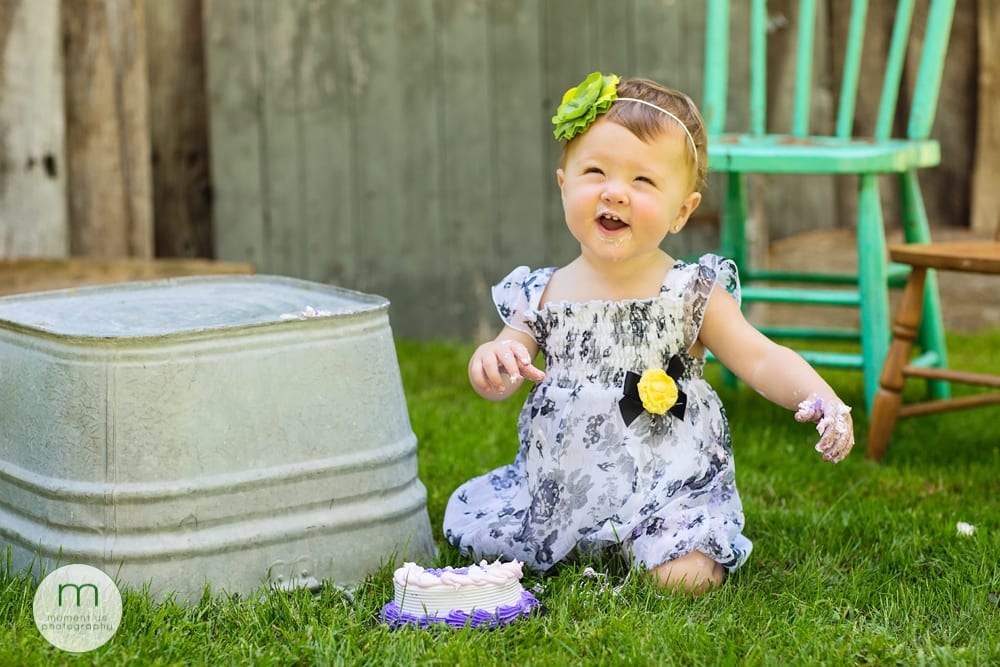 girl squealing about cake