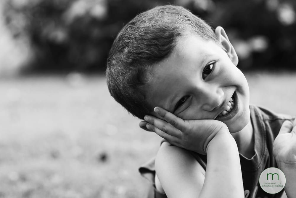 Cornwall boy making face at camera