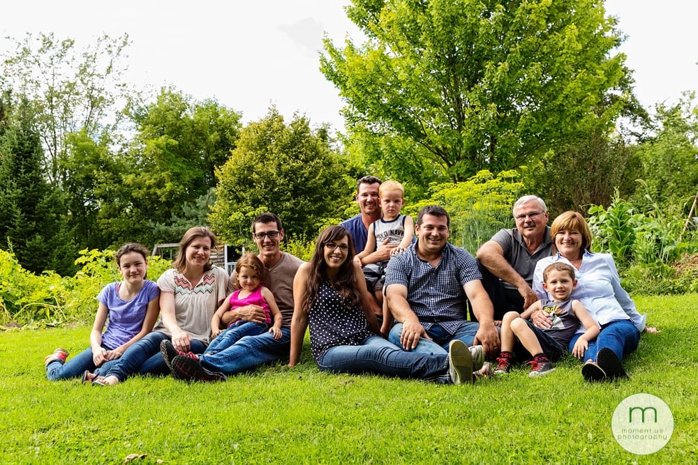 Large Cornwall family on grass