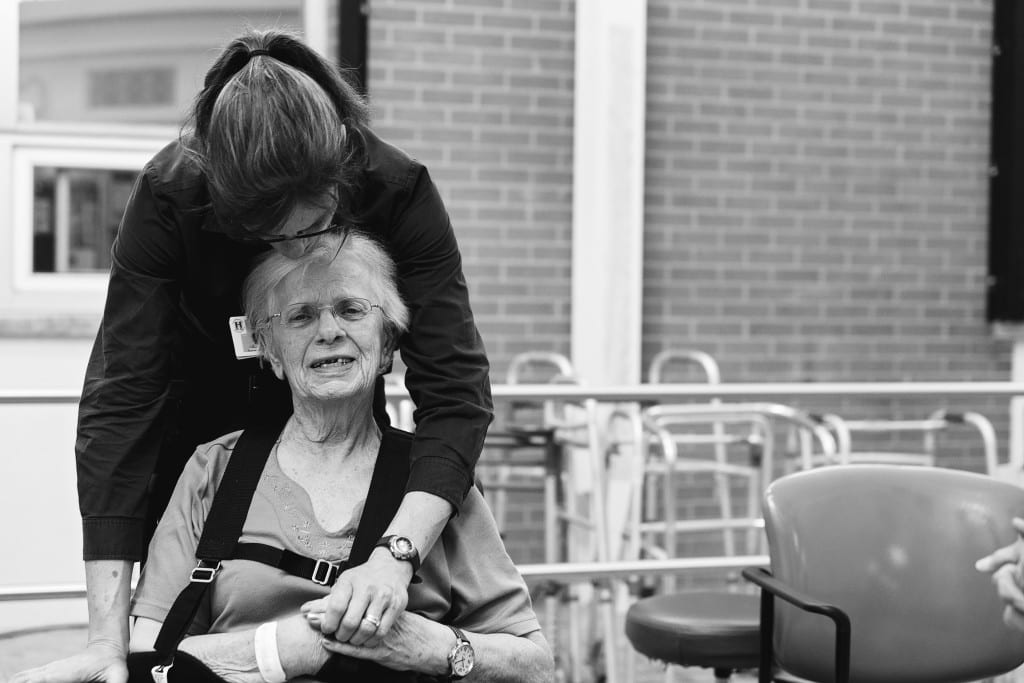 therapist kissing patient's head