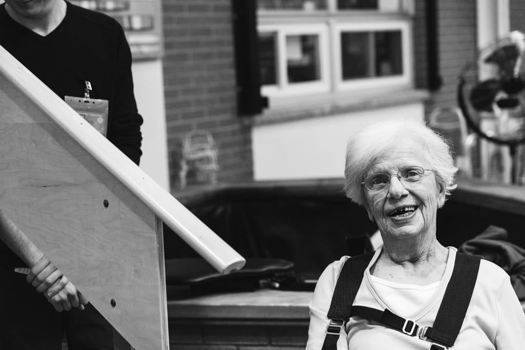 woman smiling in wheelchair