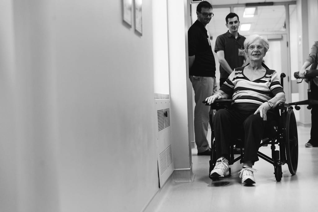 woman controlling her own wheelchair