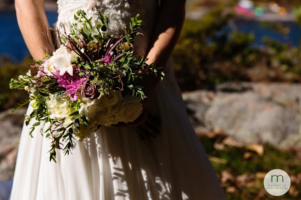 bride holding flowers