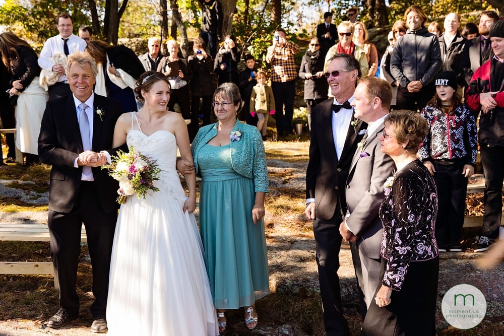 bride looking at groom during ceremony