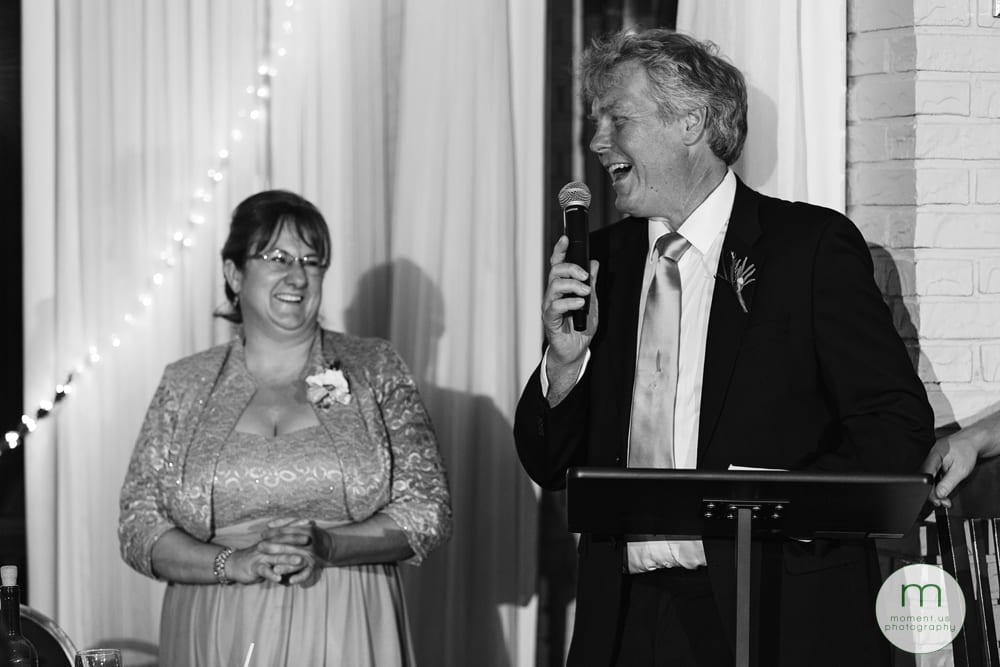 father of bride giving speech