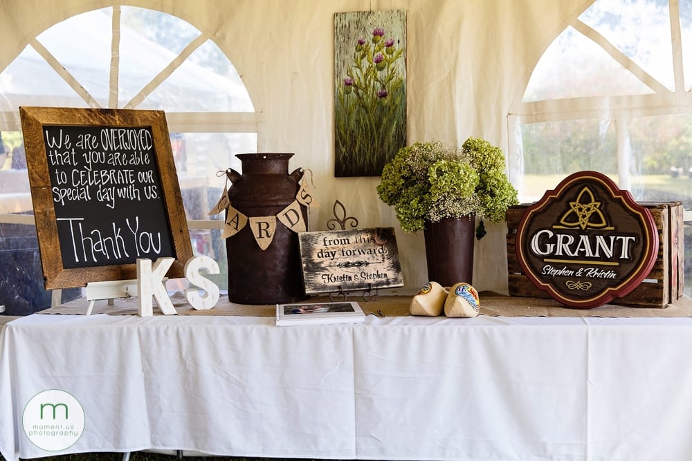 Cornwall rustic country wedding guest sign in table