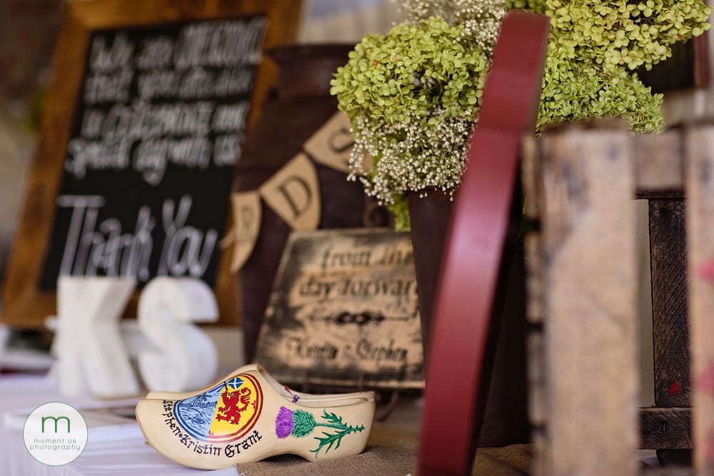 Clogs at Cornwall rustic country wedding