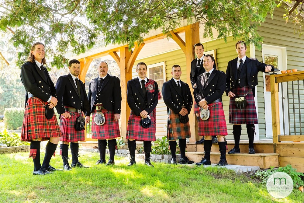 Cornwall Rustic Country Wedding Groom with Groomsmen